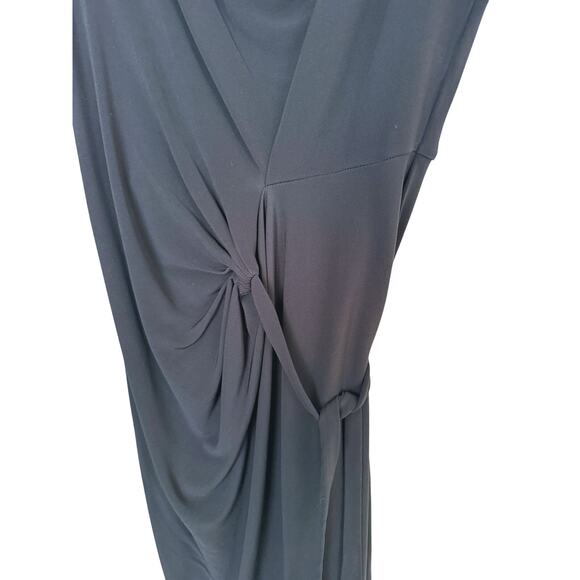 Diane Von Furstenberg Cowl Neck Tie Waist Dress Black 4 Cocktail Evening LBD - Picture 7 of 10